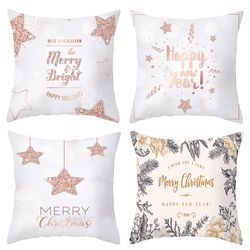 Witdreamer 4pcs 45x45cm Glædelig jul Cover Indretning Pudebetræk Room Sofa Home 1-3-7-12
