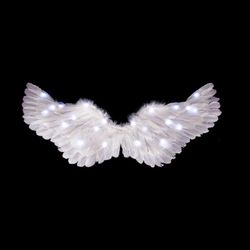 Lys opp Angel Wings med LED-lys for barn White Angel Wings kostyme til Halloween, julaften Hvit 80x40cm