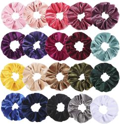 Sammet Scrunchies för tjockt hår, Hår Scrunchies för kvinnor och flickor, Stora Scrunchies för hästsvanshållare, med förvaringsväska, 20 st