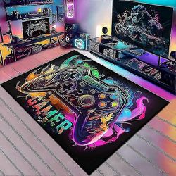 Pelialue Matot pojille Viileä pelityyli Makuuhuone Pelaajamatto Pojat Huoneen sisustus Videopelit Makuuhuone Matto teini-ikäisille 60 * 90 cm B