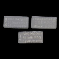 Estone 3pcs små størrelse tal bogstaver mold kit alfabet vedhæng Uv harpiks silikone mug smykker gør værktøjer Nail Art Crafts
