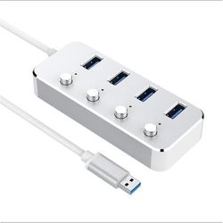 Hmwyv Hmwy-aluminium Alloy 4 / 7 Porte Usb 3.0 Hub Sub-control Switch Hub 60/120cm kabel op til 5gbps splitter