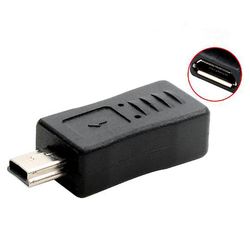 Sort Micro Usb Kvinde til Mini Usb Han Adapter Oplader Konverter Adapter Adapter Adapter Shytmv One Size