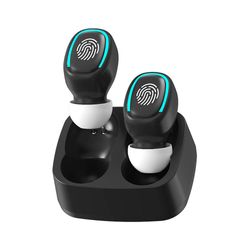 Zkdsv Trådløse Bluetooth in-ear-hodetelefoner med berøringslys, mini-ørepropper, svettebestandig HD-lyd, universelt stereoheadset, høy kvalitet Svart