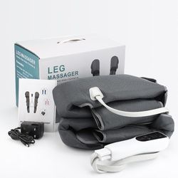 Loerss Luftkompression Benmassager Cirkulation Lægfod Lår Opvarmning Massage Muskelmassager Smertelindring Luftbølger Skønhed Massager Sølv EU Plug...