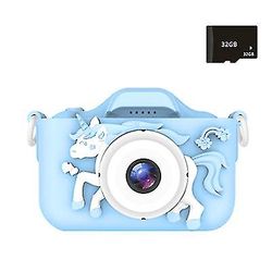 Kids Digital Camera Wifi Instant Print Camera 1080p Hd 32GB Sd-kort selfie kamera Bule