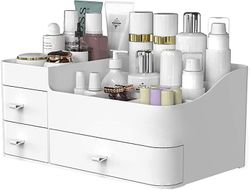 Linkrunning Design Makeup Organizer med skuffer, Chic Bordplade Opbevaring til Kosmetik Elegant Forfængelighed Holder for børster, øjenskygge, Loti...