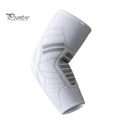 Kyynärpään kompressiohiha jännetulehdukseen, liukumaton tenniskäsivarren tuki, juoksu, koripallo, painonnosto, kyynärpääsuoja harmaa/valkoinen M