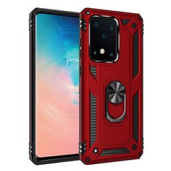 Stødsikker rustning sag for Samsung s20 ultra med støttefod all inclusive dække rød rpc2791