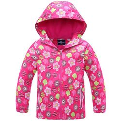 Varychmoo Kids Girl Vindtæt Jakke Hættetrøje Parka Coat Zip Up Casual Outwear Top Blomstermotiver 2 5-6 Years