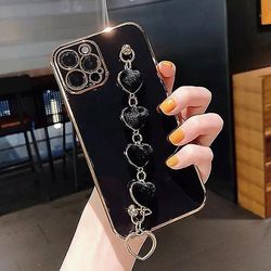 Kærlighed Hjerte stof armbånd armbånd Sort iPhone11pro