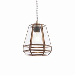 Endon Collection Lighting Stockheld 1 lys vedhæng Antik Solid Messing, Glas, E27