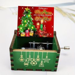 Minglan 1pc Merry Christmas Music Box Gift - Cute God jul og godt nyttår Gaver til kone Mann Kjæreste Kvinner Kjæreste Green Christmas Type B