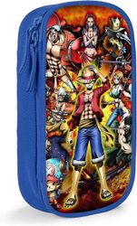 Kerota One Piece Monkey Luffy -penaali 3D-räätälöity tulostus Suuri kapasiteetti kaksinkertainen vetoketjullinen kynälaukku toimistokoulumatkalle -...