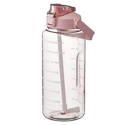 Zhuopai 2000ML bærbar rumkop med gradueret plast sportsvandflaske Pink