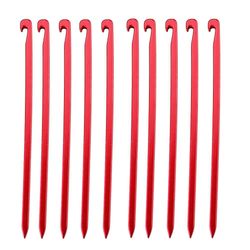 10pcs/lot 16cm aluminiumslegering telt pløkker Garden Stakes, Farve Rød