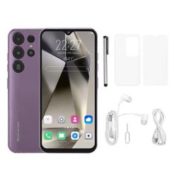 varten S24 ULTRA -älypuhelin lukitsematon 6,6 tuuman solunäyttö RAM4 Gt ROM64GB 8 megapikselin 13 megapikselin kaksoiskameramatkapuhelin Violetti