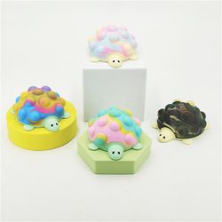 3d Turtle Pinch Ball Dekompression Pussel Silikon, 4-pack Populär Fidget Toy Ball