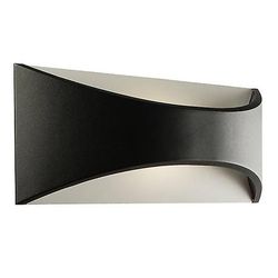 Saxby Lighting (Poole) Vulcansk integreret LED 1 Lys Udendørs Op væg lys tekstureret Mat Sort, Opal IP65