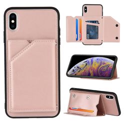 Gangxun Sag Til Iphone Xs Max Vintage Cuir Cover Læderetui Kofanger - Rose