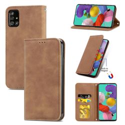 Gangxun Sag til Samsung Galaxy A71 4g Magnetisk Lukning Læder Tegnebog Cover Housse Etui Shockproof - Marron