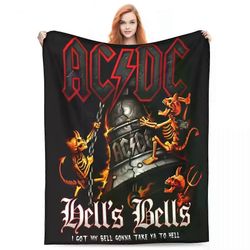 Kerota AC DC Music Band -peitot Samettitekstiili Sisustus Kannettavat Super Warm Throw -peitot vuodevaatteisiin toimistomatto 125x100cm