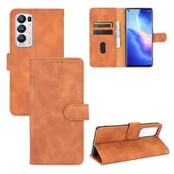 Etui til Oppo Reno 5 Pro Plus 5g Cover Premium Læder Med Kortholder Flip Folio Magnetisk Etui Coque - Sort Brown