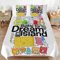 v2161 Lakanat Taistelu Dream Islandista BFDI-sängyn pussilakana mikrokuituliinavaatteet Se3D-tulostettu kevyt3-osainen peitto Se, pussilakana An (1...