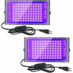 2kpl 100w UV-LED-valonheitin Blacklight Ip65 vedenpitävä, ultravioletti LED-lamppu, efektivalaistus Aq: lle