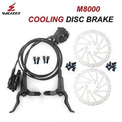 Wuzei Mtb Cykel hydraulisk bremse 800/1550mm køle skive bremseklodser Mountainbike olietryk bremse kompatibel Shimano Mt200 Venstre F Højre R HS1