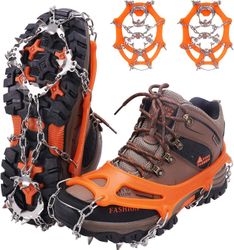 Crampons For Sko Traction Cleats Ice Snow Grips Med 19 rustfritt stål Spikes Sko Talons Anti - Slip Boots Spikes For Walking Jogging Klatring og Large