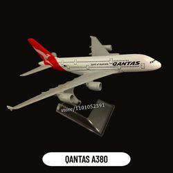 Toy Airplanes Skala 1:400 Metal Aircraft Model, Qantas A380 Airplane Helstøpt Plane Aeroplane Hjemmekontor Dekor Mini Moto Leker For Boy 6.QANTAS A380