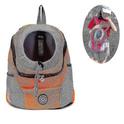 Pet Ryggsäck Carrier Dog Carrier Väskor Utomhus Cykling Flygbolag Approved_s Orange