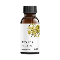 Thorne vitamin d + k2 væske med en afmålt dispenser 1 fl oz (30 ml)