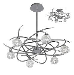 Inspired Lighting Maremagnum Semi Flush Cabriolet 6 Lys G9, Poleret Krom