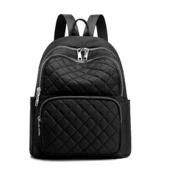 Reppu Muoti Kevyt Nylon-rento Reppu Varkaudenesto Olkapää Koululaukku Matkapäiväreput naisille ja tytöille Musta