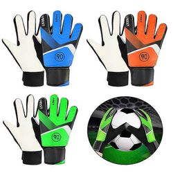 1 pari Lapset Poika Jalkapallo Maalivahti PU Hanskat Sormen suojaus Maali Paksunnettu lateksi Jalkapallohanskat futbol futebol Maalivahti Vihreä NO. 7