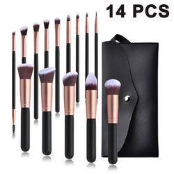 Barsinfi Makeup Brush 14-delt makeup børste Sæt Premium syntetisk fundament