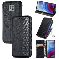 Kompatibel med Motorola Moto G Power 2021 Flip Case Etui Vintage Wallet Flip Cover med magnetisk lukning Coque - Blå sort