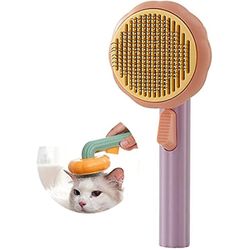 Pet Pumpkin Comb Brush Massasje Selvrensende Utjevningsbørste For katt og hundekanin Shedding Grooming Comb Brush for å fjerne løs underlag og floke