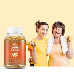 Gurkemeje curcumin med sort peber & ingefær - gurkemeje og ingefær supplement til immunforsvar, sund hud, og vegansk fælles supplement - tropisk 2 pcs