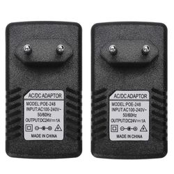 2x Ethernet Poe -injektorisovitin IP-puhelimen IP-kameralle (24V / 1A EU-pistoke)