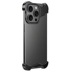 IPhone 15 Pro puskurikotelo metalli aromaterapia puhelimen kannen kulman suojaus - musta Monivärinen Black iPhone 15 Pro