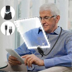 5x suuri lukusuurennuslasi valolla, ladattava handsfree-suurennuslasi joustavalla hanhenkaulalla, 24x17cm erittäin kirkas linssi, täydellinen R:lle