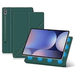 Galaxy Tab S10 Ultra Kotelo Origami-telineellä - PU-nahkainen magneettinen tablettikotelo Vihreä