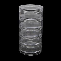 Muovisäiliö 5-kerroksinen liitos pinottava pyöreä laatikko Super Kirkkaat tarvikkeet Järjestäjälaatikko helmille Käsityölöydökset D halkaisija 7cm ...