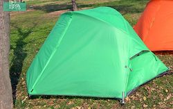 Tents Ultralet enkeltperson 20d nylon siliciumbelagt vandtæt vindtæt dobbeltlag to døre campingtelt Barraca Tienda de Grøn