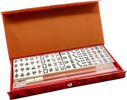 Mahjong | Ammattimainen kiinalainen Mahjong-pelisarja | Klassinen Mahjong-setti koko perheelle | Kannettava Majiang-setti, jossa on 144 numeroitua ...