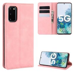 Gangxun Sag til Samsung Galaxy S20 Fe 5g/4g Premium Læder Magnetisk Lukning Pink