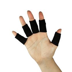 Kissqiqi Elastisk Finger Protector Sleeve Arthritis Støtte Sports Aid X10 Sort